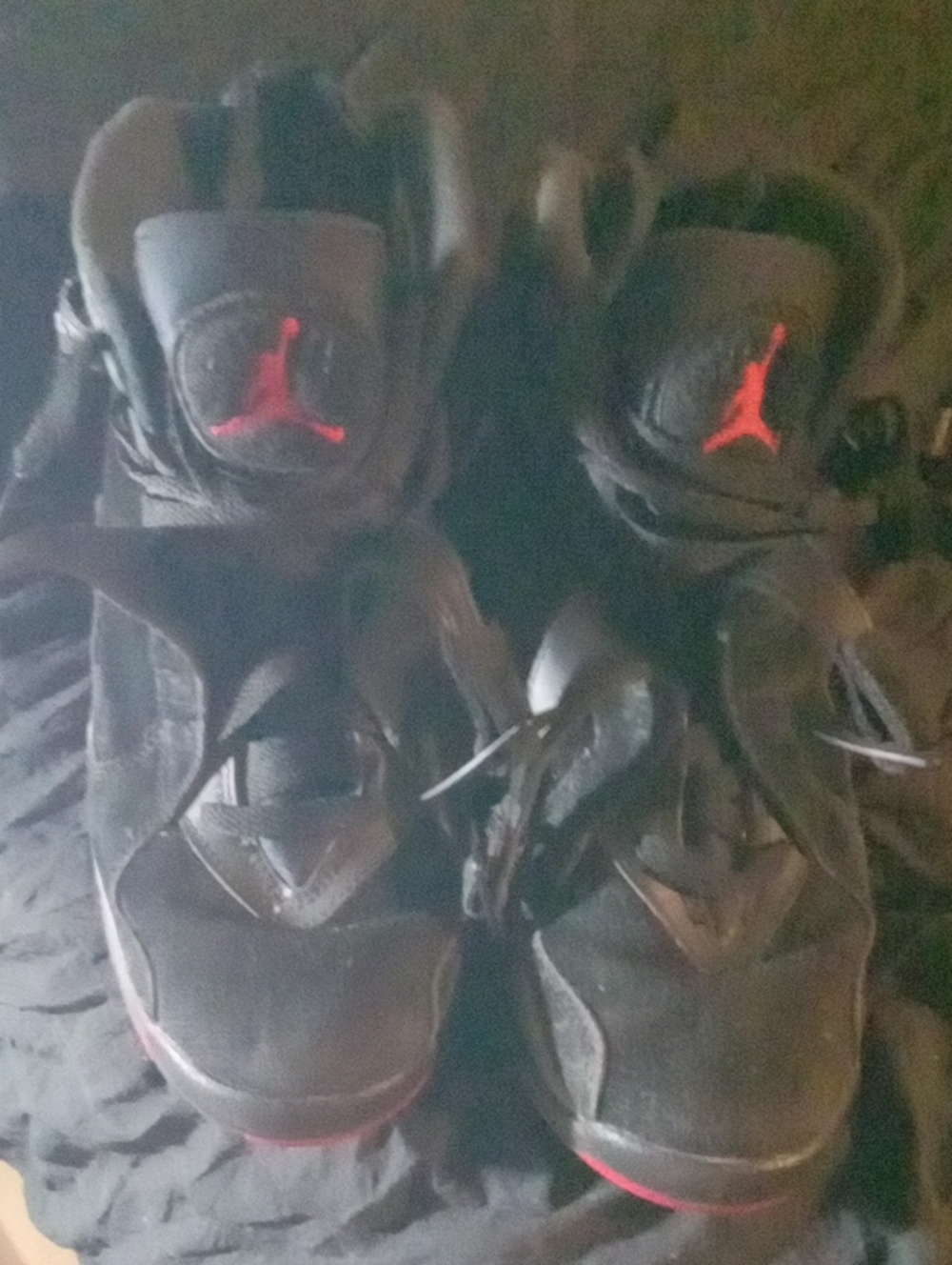 Jordan Black High-Top Sneakers with Red Jumpman